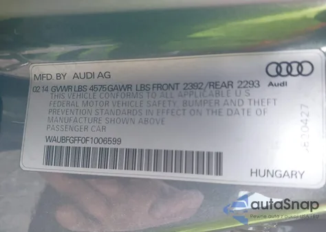 2015 Audi A3 2.0T Premium из США, поврежденный, VIN WAUBFGFF0F1006599